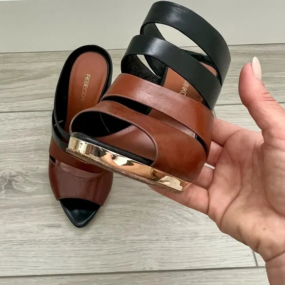 🛍️ Rebecca Minkoff Black/Brown Leather Rae Mules Multiple colors - Picture 9 of 9